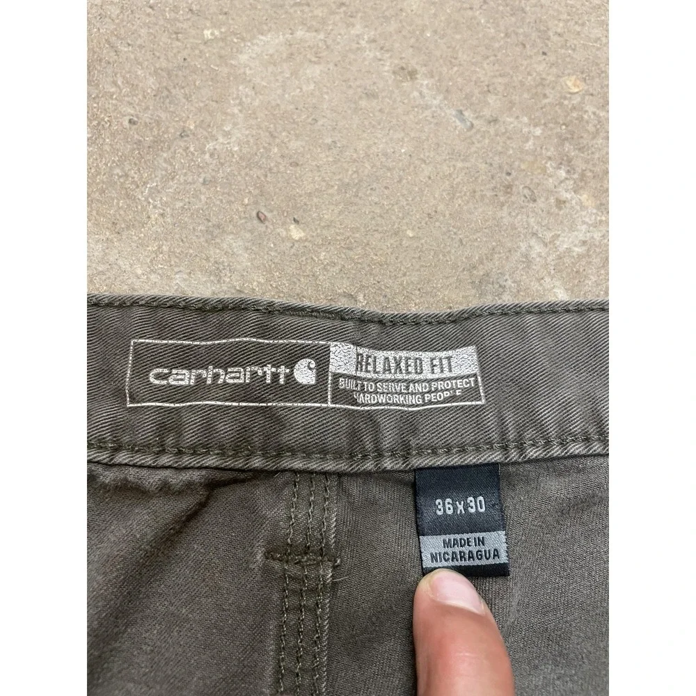Carhartt Pants Mens 36x30 Gray Relaxed Fit Canvas Carpenter Work B324-DFE‎